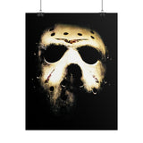 The Silent Mask Glossy Poster Horror Wall Art Dark Cinematic Gothic Design for Halloween Lovers, Haunted Home Décor, and Fear Aesthetic Collectors