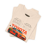 Legendary Orange Street Racer Blueprint Tee Unisex Heavy Cotton Retro Tuner Car Art Graphic Shirt for Enthusiasts