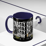 Dynasty Accent Coffee Mug 11oz 15oz Black Ceramic Mug with Roman Statue Bust and Butterfly Artwork for History Lovers and Modern Art Fans