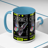 The Charmer Butterfly Accent Coffee Mug 11oz 15oz Black Two Tone Ceramic Cup Aesthetic Iridescent Butterfly Design Gift for Coffee Lovers
