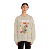Blossoms Floral Crewneck Sweatshirt Comfortable Unisex Pullover Timeless Charm Streetwear Nature Inspired Empowerment Design Perfect Gift for Garden Lovers Friends Birthdays Cozy Days Casual Wear