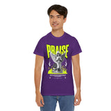 Praise Angel Statue Graphic Unisex Heavy Cotton Tee Spiritual Gothic Streetwear T-Shirt