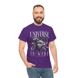 Universe Is Wide Graphic Unisex Heavy Cotton Tee Cosmic Galaxy Butterfly Space Streetwear T Shirt