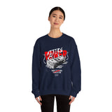 Attire Power Unisex Heavy Blend Crewneck Sweatshirt Graphic Pullover Black Hustler Money Stack Design Wealth Streetwear Bold Entrepreneur Alpha Mindset Financial Success Fashion