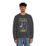 The Charmer Unisex Heavy Blend Crewneck Sweatshirt Futuristic Butterfly Neon Cyber Aesthetic Graphic Pullover Streetwear Fashion