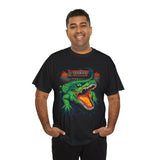 Beast Of The Stadium Unisex Heavy Cotton Tee Electric Crocodile Power Design Bold Neon Green Reptile Artwork For Streetwear And Fearless Fashion Lovers