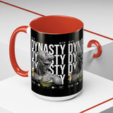 Dynasty Accent Coffee Mug 11oz 15oz Black Ceramic Mug with Roman Statue Bust and Butterfly Artwork for History Lovers and Modern Art Fans