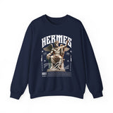 Hermes Greek Mythology Unisex Heavy Blend Crewneck Sweatshirt Ancient God of Communication and Travel Graphic Pullover