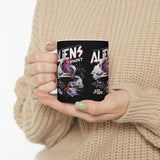 Aliens Exist UFO Ceramic Coffee Mug Sci Fi Extraterrestrial Alien Glitch Graphic Cup