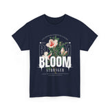 Bloom Stronger Floral Graphic Unisex Heavy Cotton Tee Comfortable Motivational Streetwear Inspirational Empowerment T Shirt Perfect Gift for Nature Lovers Self Growth Casual Wear