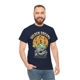 Golden Dreams Silver Reality Money Graphic Unisex Heavy Cotton Tee Bold Hustler Cash Bag Dollar Streetwear Motivational T Shirt