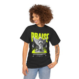 Praise Angel Statue Graphic Unisex Heavy Cotton Tee Spiritual Gothic Streetwear T-Shirt