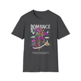 Romance Rose Graphic Unisex Softstyle T Shirt Black Tee Aesthetic Gothic Love Inspired Streetwear Fashion Bold Artistic Outfit