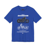 Harley Davidson Sportster Inspired Cruiser Motorcycle Blueprint Graphic Unisex Heavy Cotton Tee Premium Biker Streetwear T Shirt for Riders Enthusiasts Everyday Wear