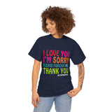 Ho’oponopono Unisex T Shirt Healing Affirmation Tee Spiritual Gratitude Mindfulness Inspired Positive Energy Heavy Cotton Graphic Top