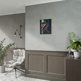 Joker Split Insanity Glossy Poster Bold Gothic Wall Art Dark Psychological Design Fiery Abstract Expression Print for Collectors, Creators, and Visionary Spaces