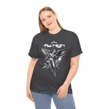 Fly High Angel Design Unisex Heavy Cotton Tee Streetwear Graphic T Shirt Spiritual Guardian Winged Warrior Style