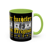 Hustler Original Money Maker Accent Coffee Mug 11oz 15oz Streetwear Bold Dollar Bill Graphic Motivational Entrepreneur Ceramic Cup