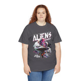 Aliens Exist UFO Graphic Unisex Heavy Cotton Tee Sci Fi Streetwear T Shirt Extraterrestrial Space Alien Design