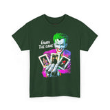 Joker Enjoy The Game Unisex Heavy Cotton Tee Bold Gothic Streetwear Art Design Dark Psychological Theme Shirt for Risk Takers, Creators, and Hustlers