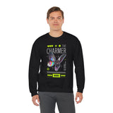 The Charmer Unisex Heavy Blend Crewneck Sweatshirt Futuristic Butterfly Neon Cyber Aesthetic Graphic Pullover Streetwear Fashion