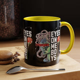 Eyes On Me Boys Medusa Accent Coffee Mug 11oz 15oz Mythological Streetwear Bold Empowerment Design Perfect Gift for Coffee Lovers Friends Birthdays Daily Motivation