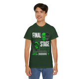 Final Stage Unisex Heavy Cotton Tee Graphic Black T Shirt Skull Neon Green Streetwear Futuristic Cyberpunk Bold Artistic Fashion Outfit