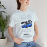 Blue Rally Inspired Performance Sedan Artwork Unisex Heavy Cotton Tee High Speed Streetwear Graphic Shirt For Car Enthusiasts And Automotive Art Lovers