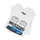 Blue Apex Muscle Coupe Blueprint Art Unisex Heavy Cotton Tee Powerful Street Machine Graphic Shirt for Car Lovers and Collectors