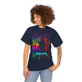 Reaper Of Neon Flames Unisex Heavy Cotton Tee Dark Energy Skull Design Powerful Streetwear Statement For Bold Rebels And Night Warriors