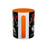 Brave Soul Warrior Accent Coffee Mug 11oz 15oz Black Ceramic Two Tone Cup Bold Statue Design with Red Script Gift for Coffee Lovers