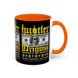 Hustler Original Money Maker Accent Coffee Mug 11oz 15oz Streetwear Bold Dollar Bill Graphic Motivational Entrepreneur Ceramic Cup