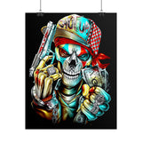 Skeleton Hustler Premium Poster Bold Street Art Wall Decor for Fearless Dreamers, Hustlers, and Visionaries