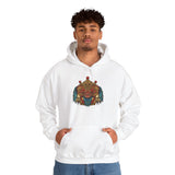 Balinese Barong Mask Unisex Hoodie Heavy Blend Pullover Sweatshirt Tribal Cultural Warrior Spirit Inspired Mythical Festival Graphic Streetwear