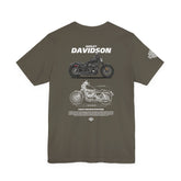 Harley Davidson Sportster Inspired Cruiser Motorcycle Blueprint Graphic Unisex Heavy Cotton Tee Premium Biker Streetwear T Shirt for Riders Enthusiasts Everyday Wear
