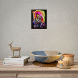 Calavera Punk Skull Matte Vertical Poster Vibrant Neon Gothic Wall Art Punk Rock Decor For Tattoo Studios Music Lovers Halloween Festival Rooms And Alternative Art Collectors