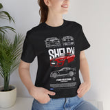 Shelby Red High Performance Muscle Coupe Blueprint Unisex Heavy Cotton Tee Retro Car Art Streetwear Gift for Gearheads Daily Wear Car Lovers Apparel