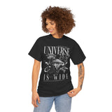 Universe Is Wide Graphic Unisex Heavy Cotton Tee Cosmic Galaxy Butterfly Space Streetwear T Shirt