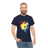 The Jocker Burning Aces Unisex Heavy Cotton Tee Fiery Gothic Streetwear Design Bold Dark Art Shirt for Risk Takers, Hustlers, and Fearless Game Changers