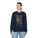 Ruler of the Sea Poseidon Unisex Heavy Blend Crewneck Sweatshirt Greek Mythology Statue Graphic Gothic Streetwear Bold Artistic Pullover