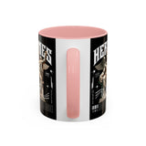 Hermes Accent Coffee Mug 11oz 15oz Black Ceramic Mythology Cup with Greek God Winged Statue Design for History Lovers and Art Enthusiasts