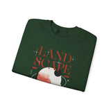 Landscape Unisex Heavy Blend Crewneck Sweatshirt Graphic Pullover Black Nature Inspired Abstract Mountain Outdoor Adventure Modern Streetwear Artistic Creative Fashion Outfit