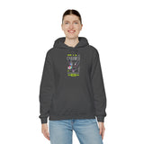 The Charmer Unisex Heavy Blend Hooded Sweatshirt Futuristic Butterfly Neon Cyber Aesthetic Graphic Hoodie Streetwear Fashion Statement