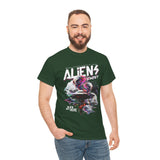 Aliens Exist UFO Graphic Unisex Heavy Cotton Tee Sci Fi Streetwear T Shirt Extraterrestrial Space Alien Design