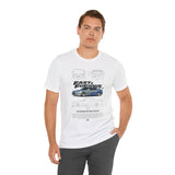 Silver Blue Street Racing Artwork Unisex Heavy Cotton Tee High Performance Inspired Graphic Shirt For Car Lovers And Urban Streetwear Fans