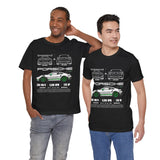 Porsche GT3 RS Inspired Blueprint Design Unisex Heavy Cotton Tee Premium Racing Streetwear Car Lovers T Shirt for Enthusiasts and Everyday Wear