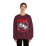 Money Motivation Hustler Mindset Graphic Print Unisex Heavy Blend Crewneck Sweatshirt Streetwear Ambition Pullover