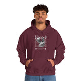 Blessed Angel Statue Graphic Unisex Heavy Blend Hooded Sweatshirt Gothic Streetwear Aesthetic Spiritual Bold Artistic Fashion Hoodie