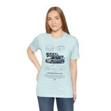 Silver Blue Street Racing Artwork Unisex Heavy Cotton Tee High Performance Inspired Graphic Shirt For Car Lovers And Urban Streetwear Fans