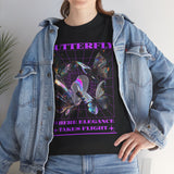 Butterfly Holographic Graphic Black Unisex Heavy Cotton bT Shirt Where Elegance Takes Flight Aesthetic Trendy Streetwear Fashion Outfit